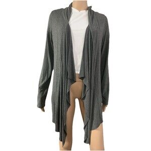 Urban Coco Gray Drape Front Womens Size  Large Long Sleeve Sweater Cardigan